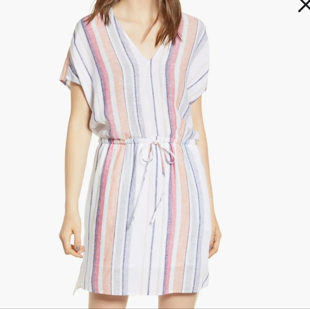 Rails Wren Striped Linen Blend Tunic Dress Size Small EUC Marrakesh Stri…